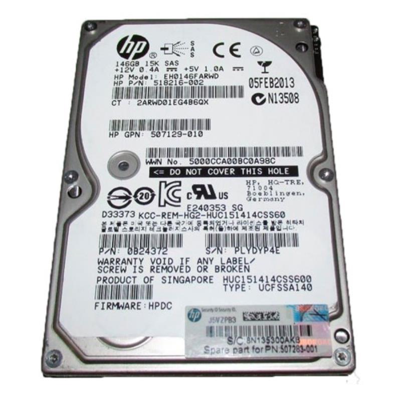 هارد سرور اچ پی HP 146GB 6G SAS 15K