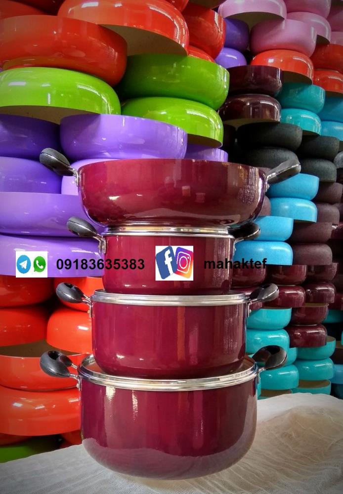 انواع ظروف تفلون گرانیت سرامیک در اندازه های متفاوت وتنوع رنگ