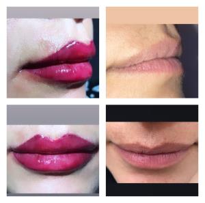 تاتو خط لب و رژ لب