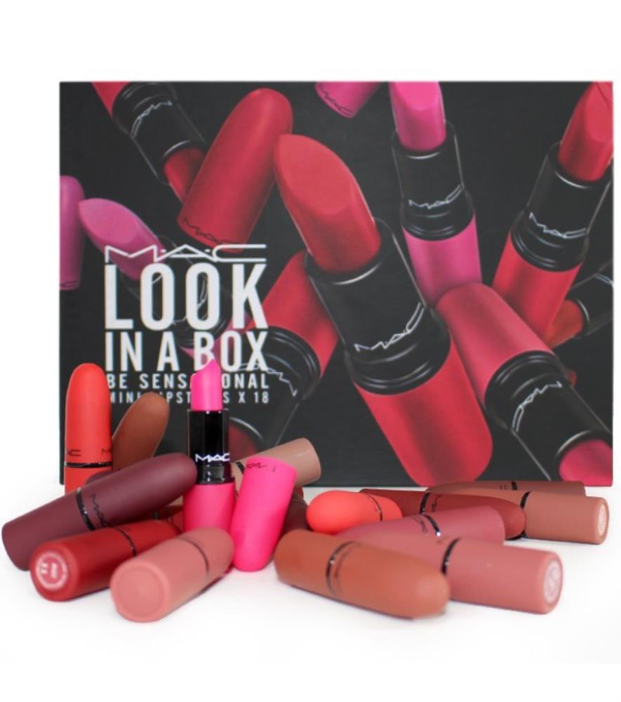 پک ۱۸ تایی رژ جامد مات مک MAC Matte Lipstick look inabox