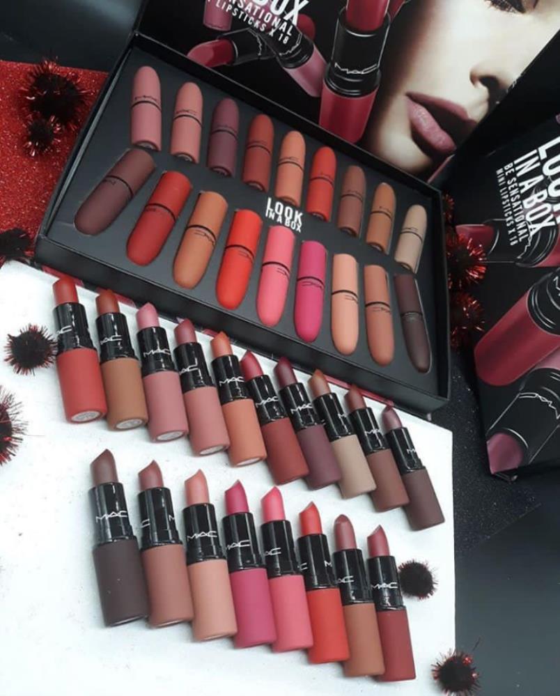 پک ۱۸ تایی رژ جامد مات مک MAC Matte Lipstick look inabox