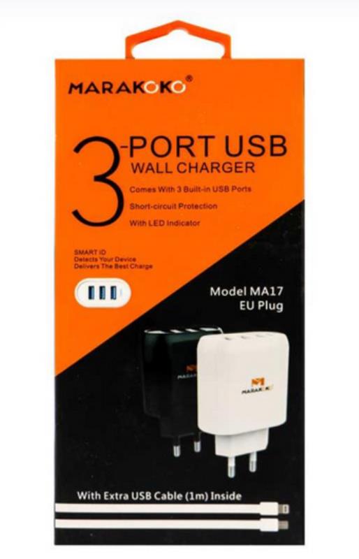 شارژر دیواری ماراکوکو مدل MA17 به همراه کابل تبدیل microUSB