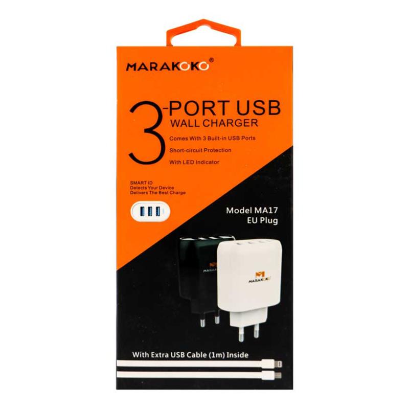 شارژر دیواری ماراکوکو مدل MA17 به همراه کابل تبدیل microUSB