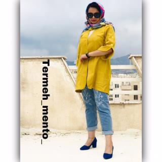 مانتو، كتي پنج رنگ ، مشكي ، صورتي، سرخابي، ياسي ، خردلي ، دو سايز