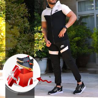 🔴ست تیشرت وشلوارزیپ دارNikeمدل Adolpha ➕ کفش هدیه