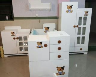 سرویس تِدی کمد تلفیقی تخت نوزاد نوجوان و شلفو دراور