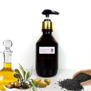 شامپو گیاهی سیاهدانه و زیتون بدون سولفات برند irancosmed