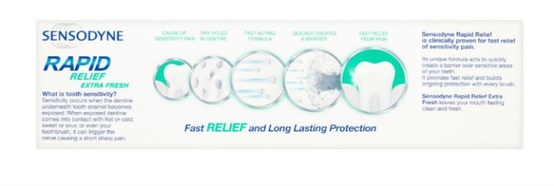 خمیر دندان سنسوداین مدل RAPID RELIEF Action Extra fresh حجم 75میل