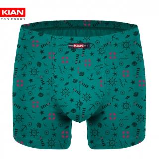 پک دو عددی شورت پادار طرح کشتی سبز و کله غازی