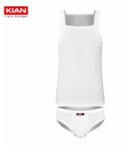 ست زیرپوش تنک تاپ و شورت اسلیپ کبریتی سفید