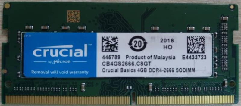 رم لپ تاپ کروشیال مدل DDR4 2666MHZ ظرفیت 4 گیگابایت