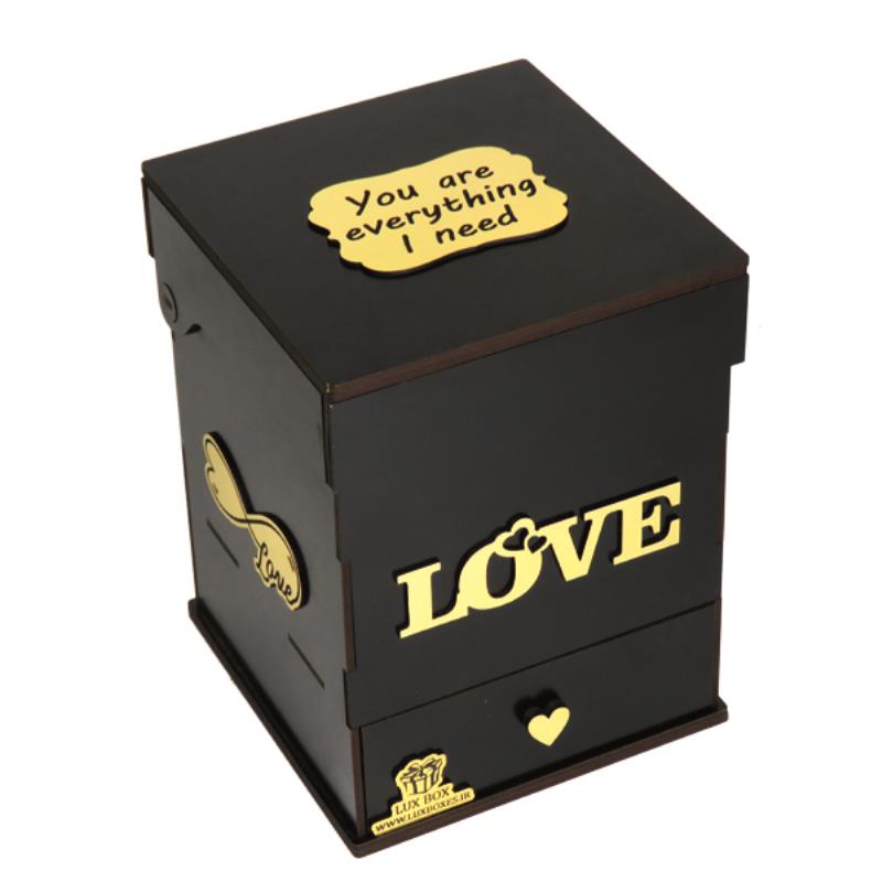 جعبه کادو هدیه باکس گل چوبی لوکس باکس مدل سورپرایز کد LB200