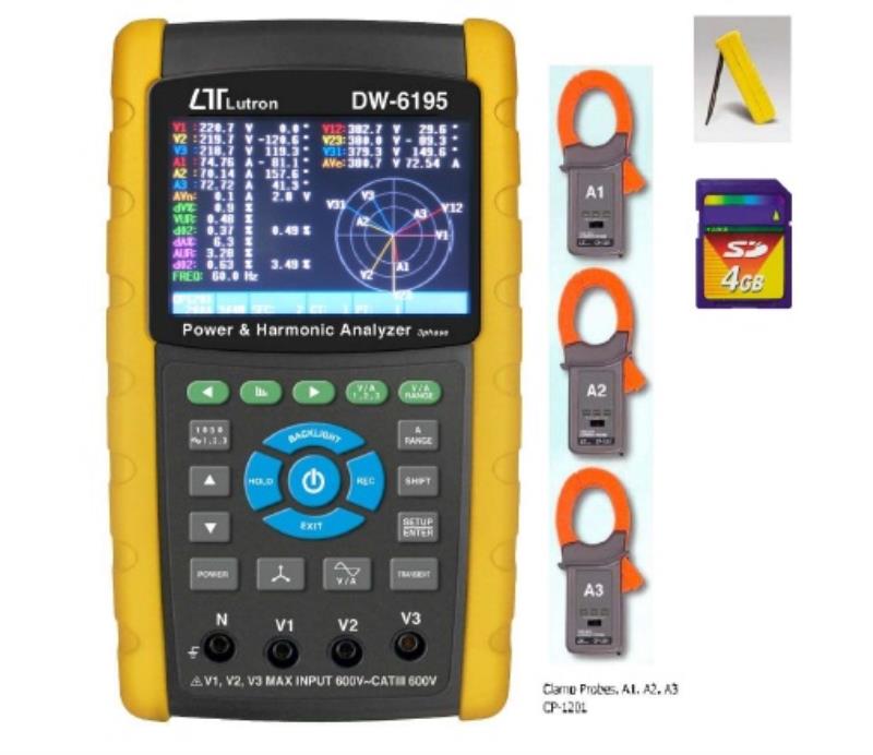 پاورآنالایزر تکفاز و سه فاز هارمونیک مدل DW-6195