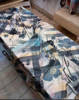 روسری نخی پاییزه دور دست دوز