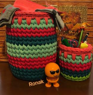 سبد تریکو روناک ست دوتایی چند رنگ