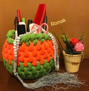 سبد تریکو روناک با طرح ایستاده و لبه مواج