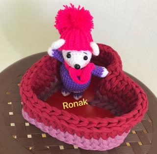 سبد تريكو قلبی بزرگ روناك