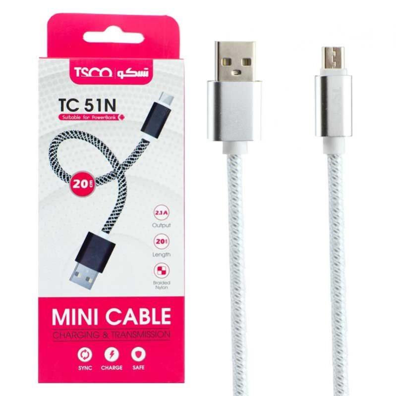 کابل تبدیل USB به microUSB تسکو مدل TC 51N طول 0.2 متر