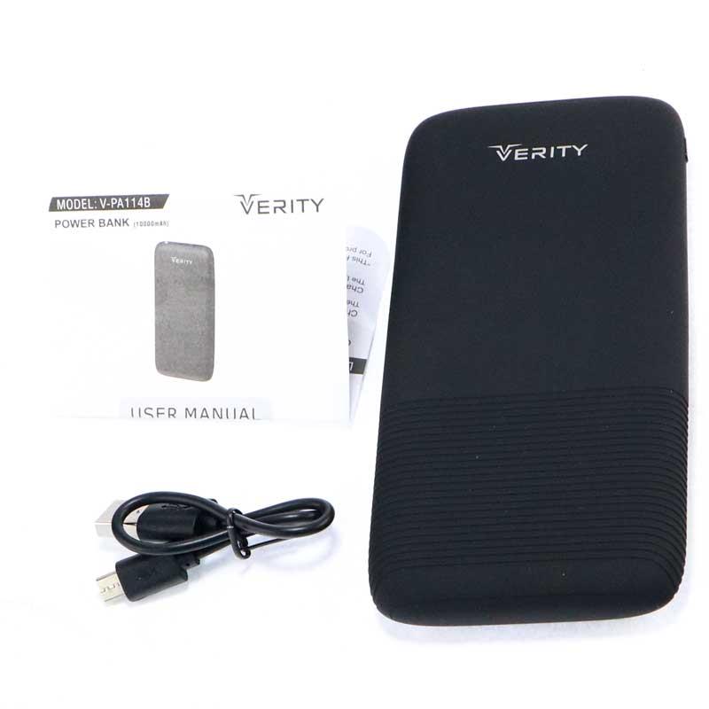 پاور بانک ۱۰۰۰۰ وریتی VERITY V-PA114 مشکی (گارانتی ۱۲ ماهه)