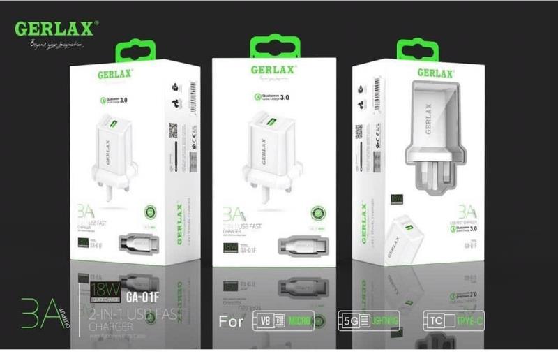 GERLAX شارژر فست مدل GA-01F میکرو و تایپ سی