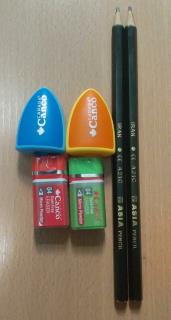 پک مداد، تراش، پاکن