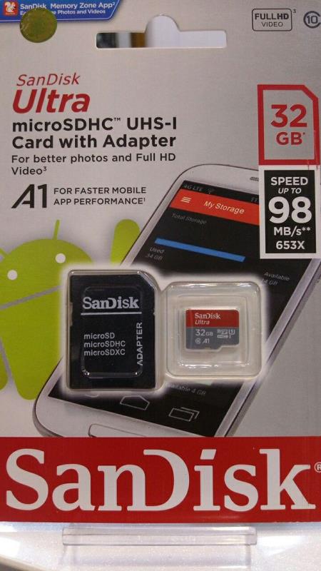 رم میکرو 32 گیگ SanDisk سرعت 98MB/s2