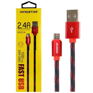 کابل شارژ کینگ استار روکش کنفی مدل KS23 A