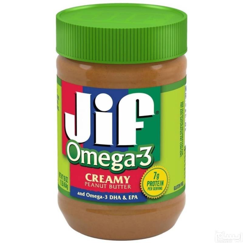 کره بادام زمینی جیف jif مدل Omega 3