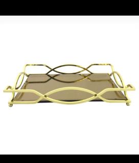 سینی کف آینه طرح کمان طلایی