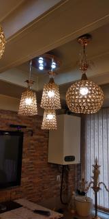 لوستر آویز شیک طلایی