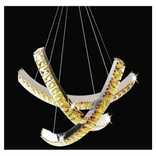 لوستر کریستالی مدرن سه کمان 60cm