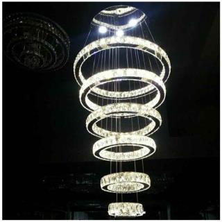 لوستر کریستالی مدرن 6 حلقه cm20-30-40-50-60-70