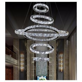 لوستر کریستالی مدرن 6 حلقه cm20-30-40-50-60-70