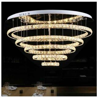 لوستر مدرن فوق کریستالی پنج حلقه 80-70-60-50-40-30