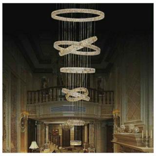 لوستر مدرن کریستالی هشت حلقه ۹۰-۸۰-۷۰-۶۰-۵۰-۴۰-۳۰-۲۰ -cm