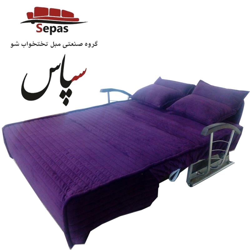 مبل تختخواب شو مدل دو نفره کاپری با دسته سایز 140