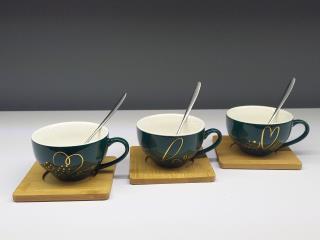 ماگ زیر چوبی قاشق دار سبز