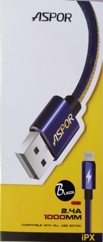 کابل تبدیل USB به لایتنینگ آسپور مدل A126