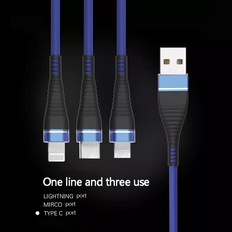 کابل تبدیل USB به microUSB/لایتنینگ/ USB - C يوزورو مدل U-23